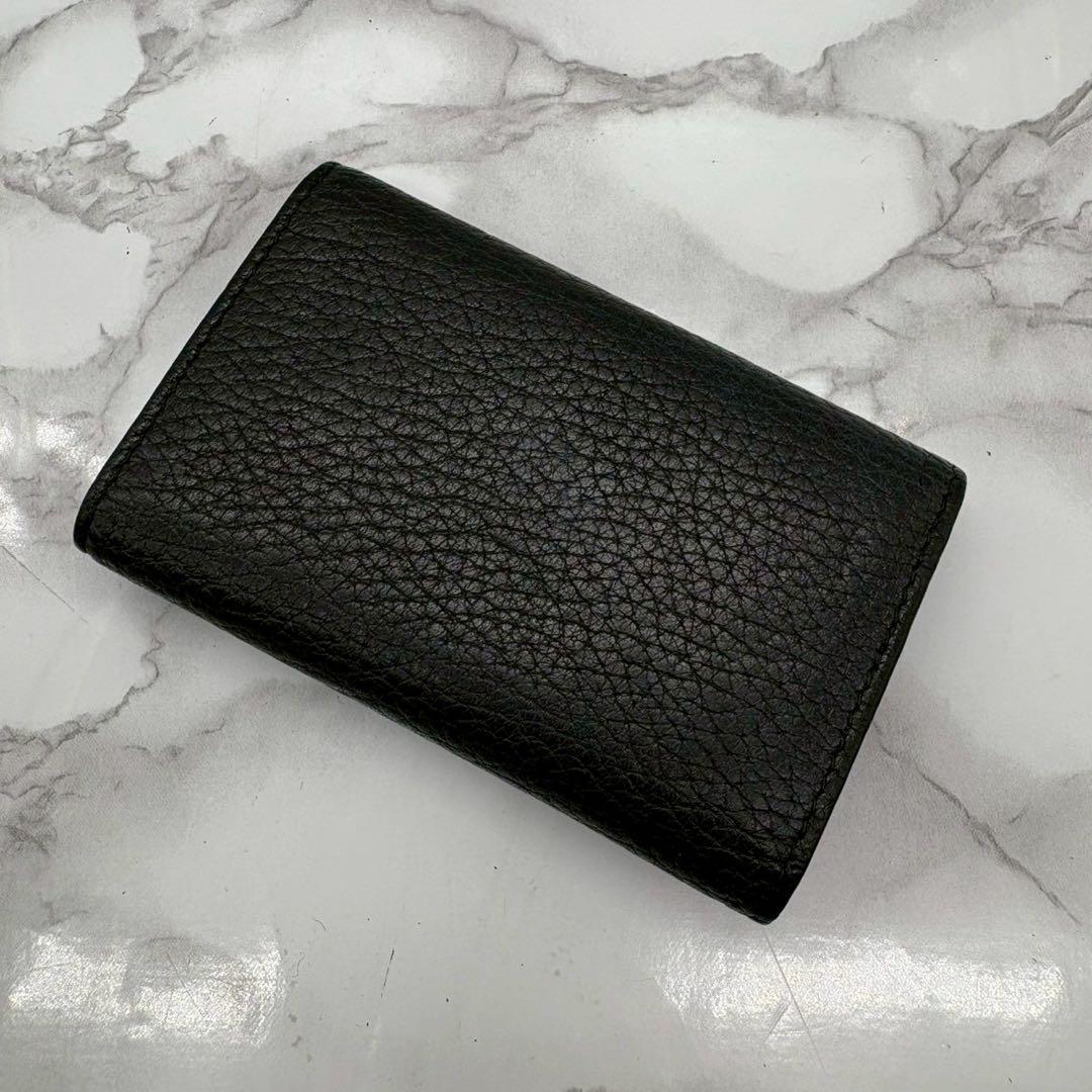 美品/現行✨プラダ NFCチップ キーケース4連 ブラック 黒 レザー