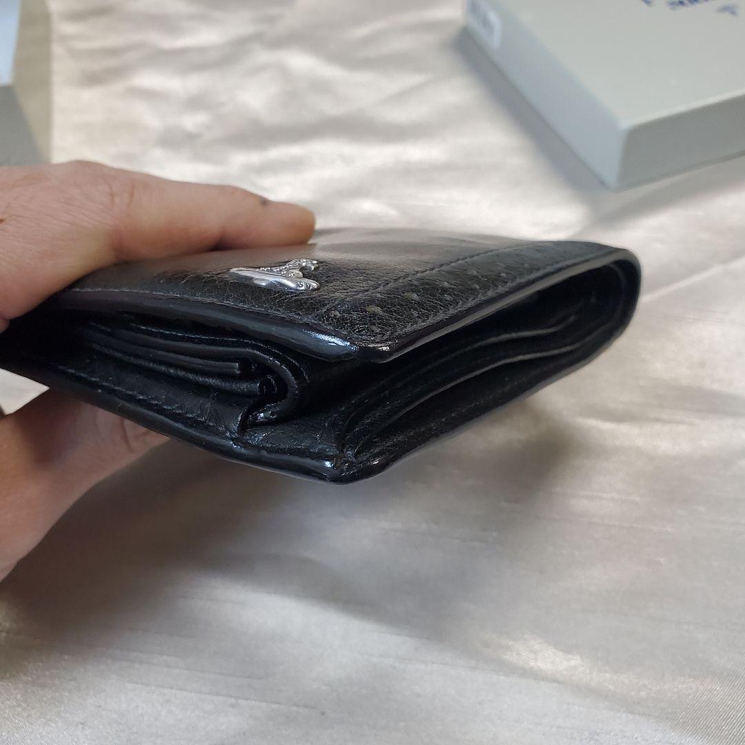 Vivienne westwood ブラックレザー 二つ折り財布　ハーフ