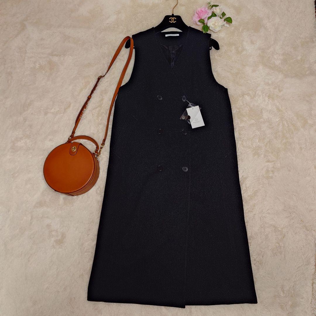 ビューティ＆ユース ヘリンボーン ジャンパースカート＆ジレ ブラック XS 現行