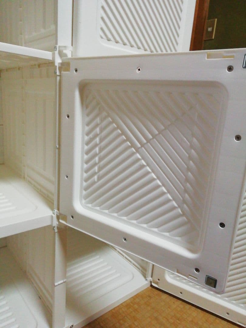 リエンちん　モリリン 折り畳みワードローブ 白扉2列 S109 説明書あり