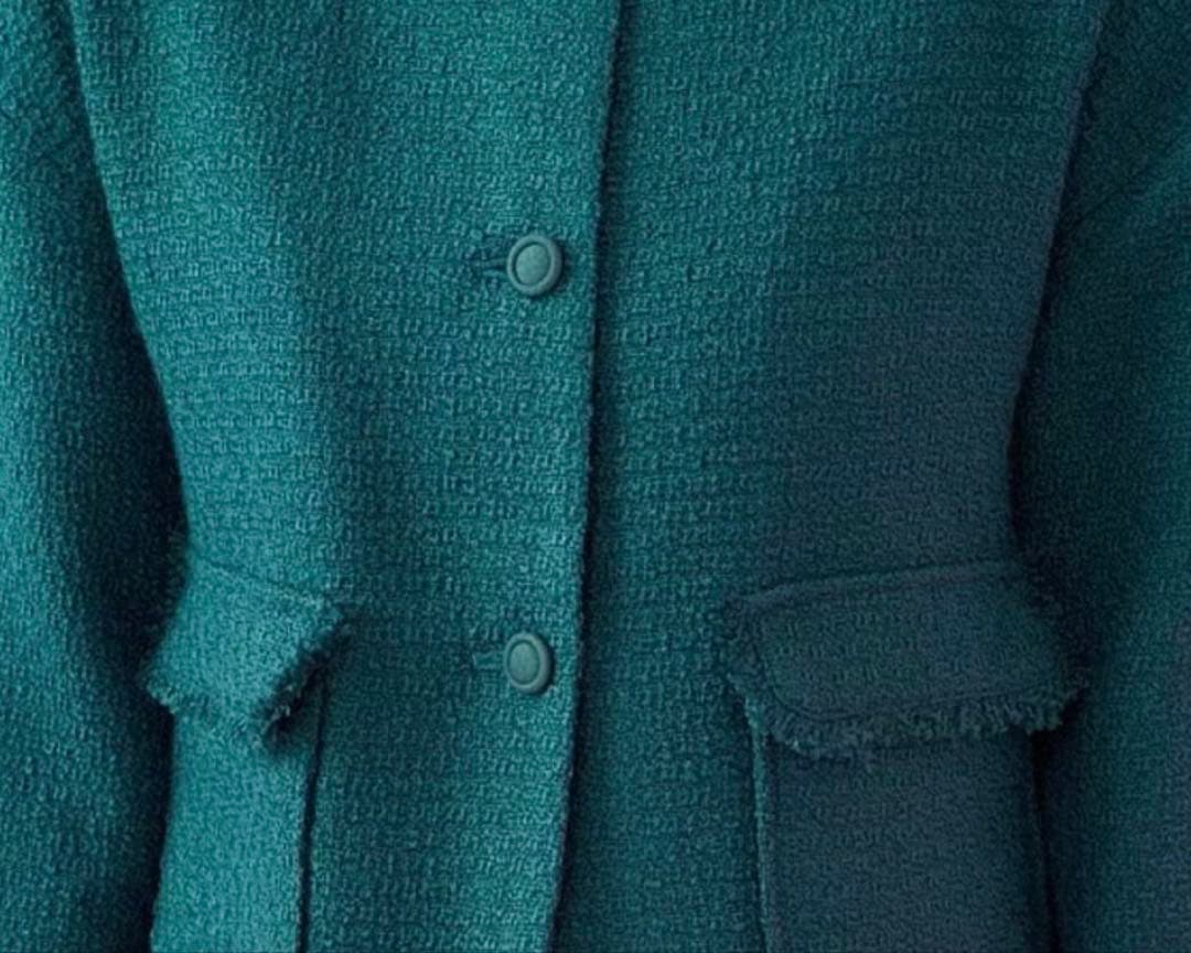 ホコモモラ★ジャケット★ツイードノーカラー★サイズ40(L〜LLくらい)新品