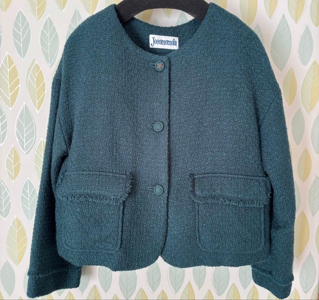 ホコモモラ★ジャケット★ツイードノーカラー★サイズ40(L〜LLくらい)新品