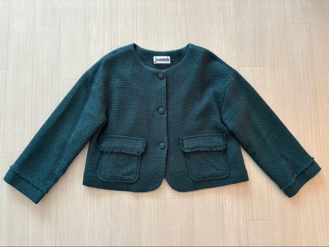 ホコモモラ★ジャケット★ツイードノーカラー★サイズ40(L〜LLくらい)新品