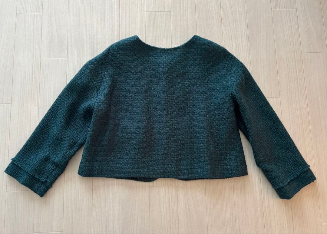 ホコモモラ★ジャケット★ツイードノーカラー★サイズ40(L〜LLくらい)新品
