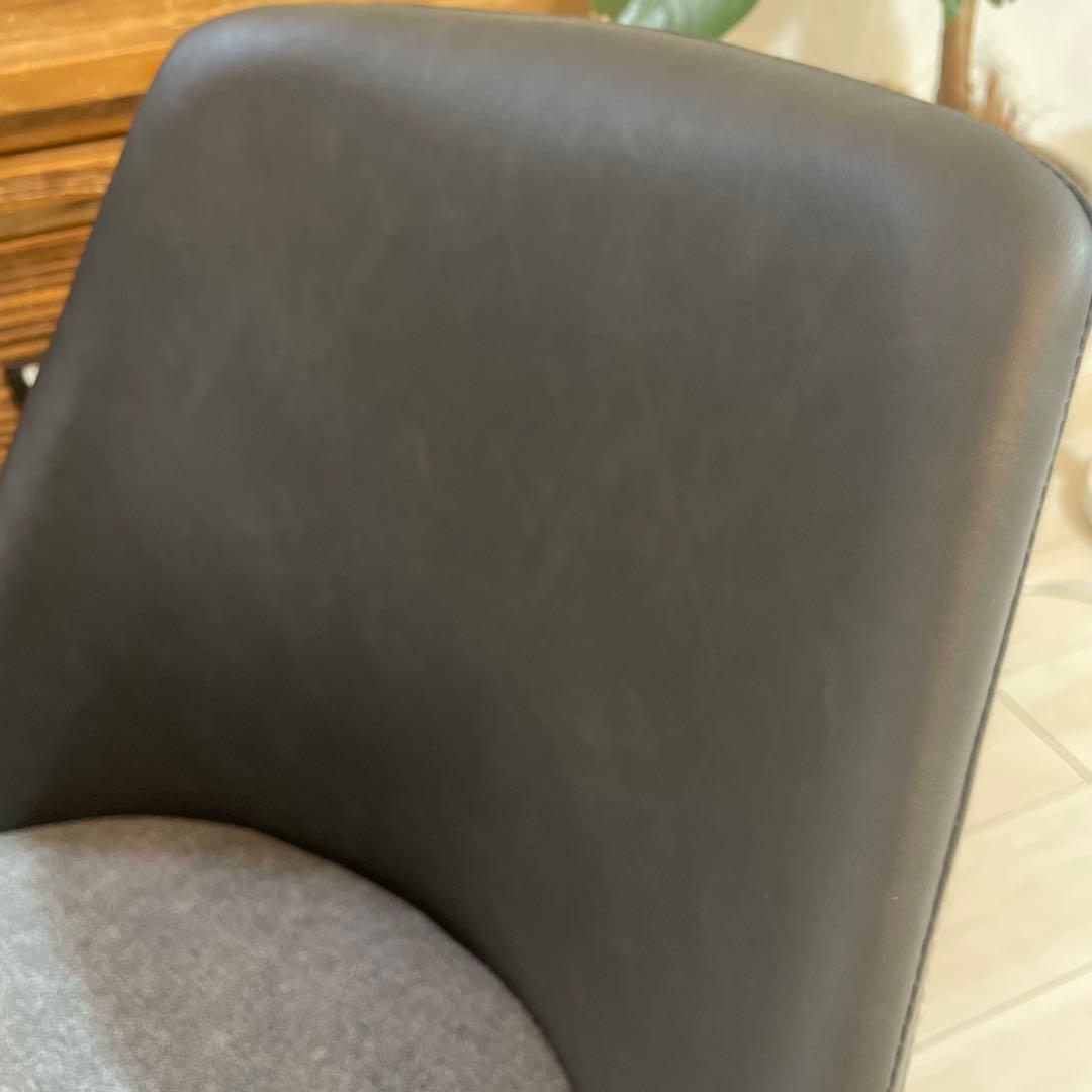 もりん モダンなダイニングチェア 黒×グレー4脚