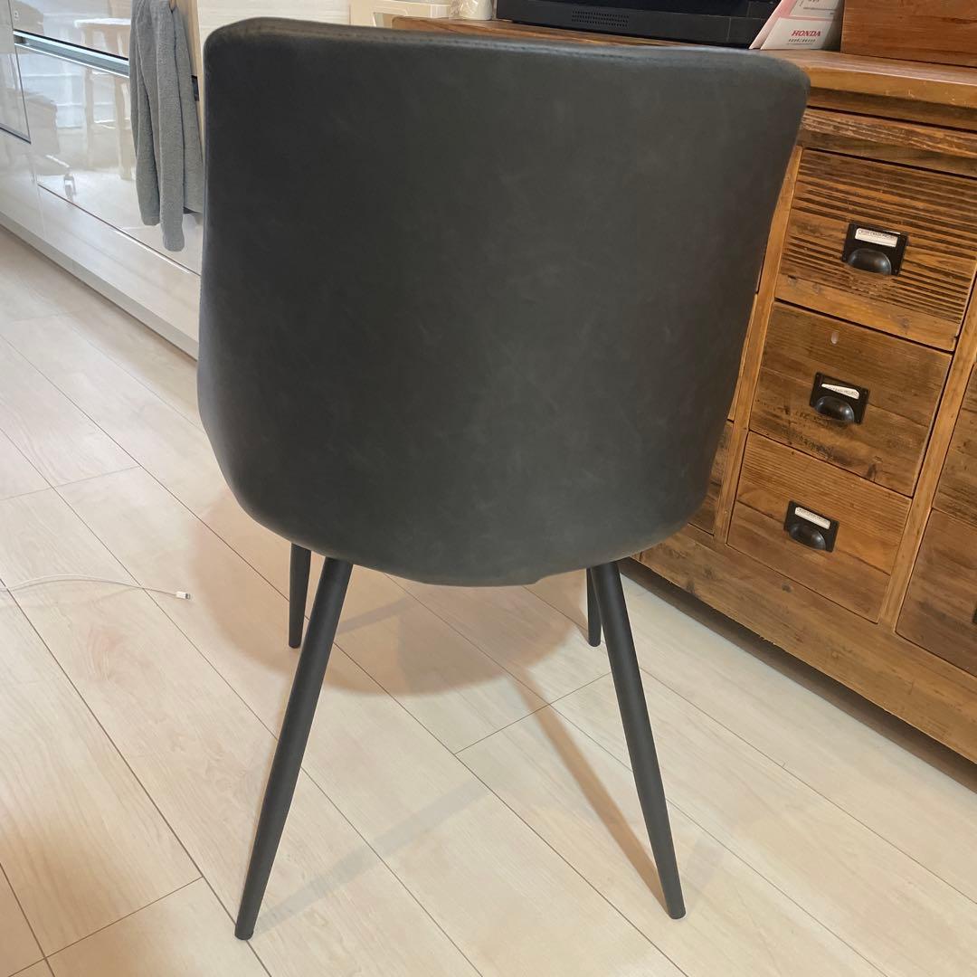 もりん モダンなダイニングチェア 黒×グレー4脚
