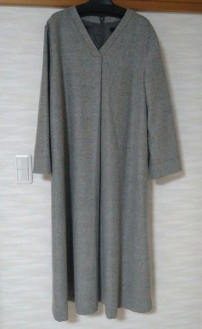 アンタイトル　ネップツイード Aラインワンピース（サイズ46、新品タグ付）