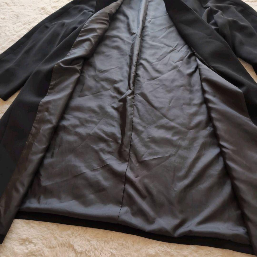 東京ソワール　ノーカラーロングコート　ブラック　冠婚葬祭　羽織り