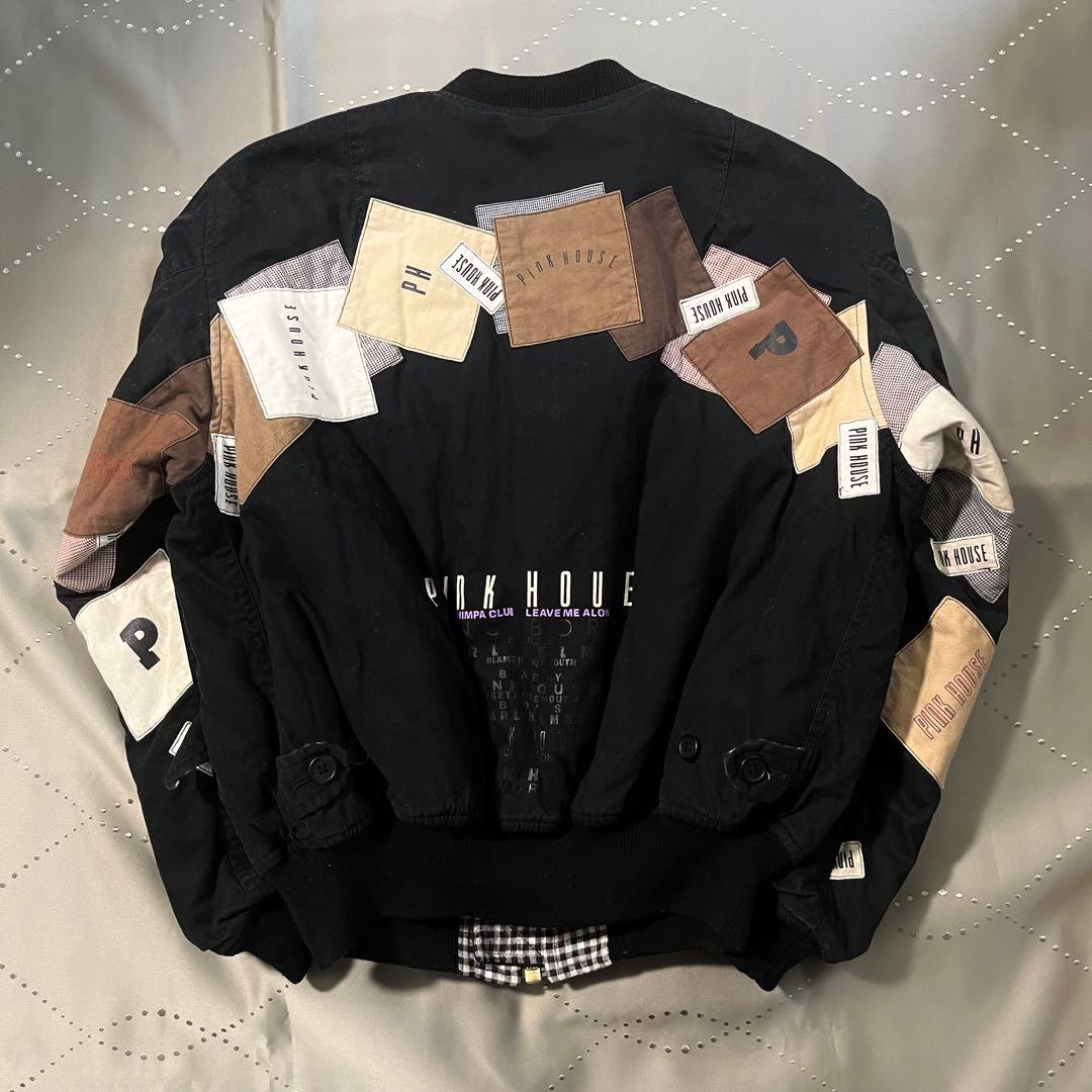 古着ピンクハウス ブラック パッチワークジャケット ブルゾン 90sヴィンテージ