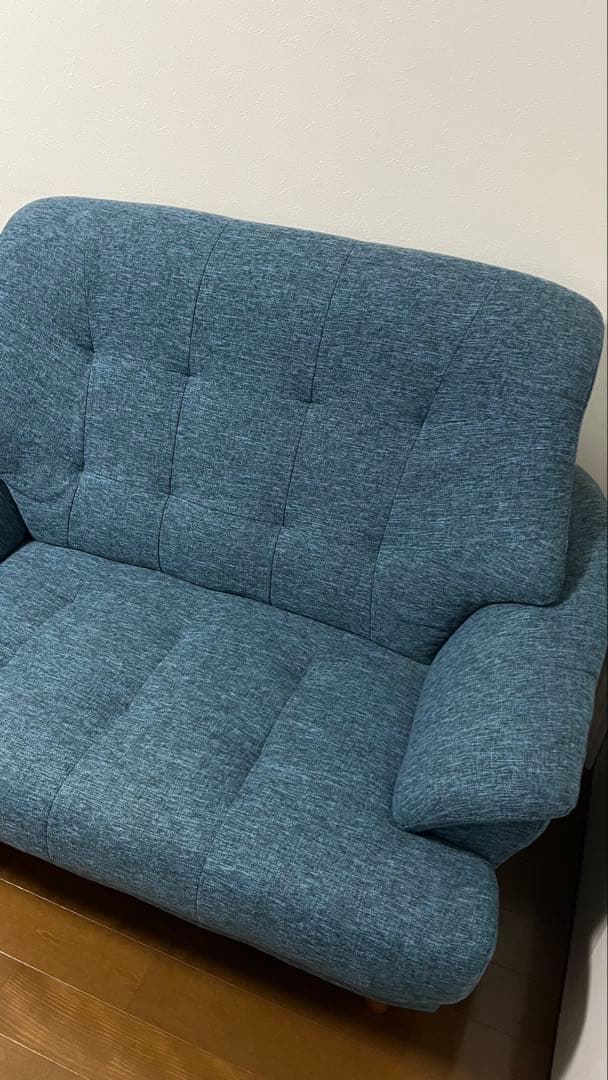 【4/4処分予定】NOCE 2人がけ　ソファ　HY2766 ブルー　ハイバック