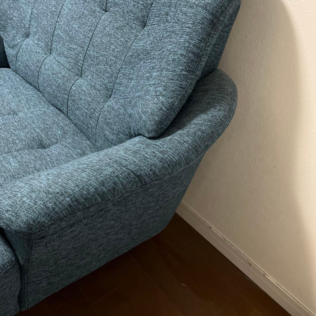 【4/4処分予定】NOCE 2人がけ　ソファ　HY2766 ブルー　ハイバック