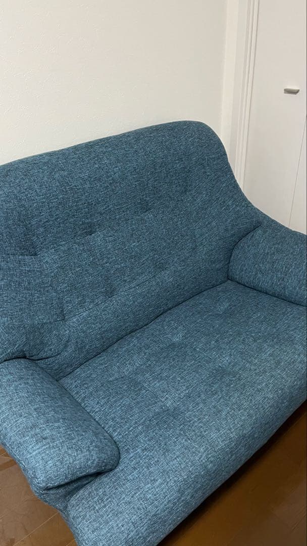 【4/4処分予定】NOCE 2人がけ　ソファ　HY2766 ブルー　ハイバック