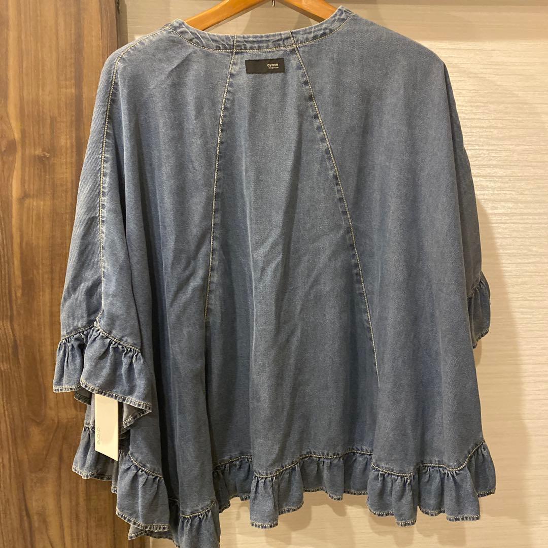 ayane テンセルデニムフリルポンチョ　インディゴ