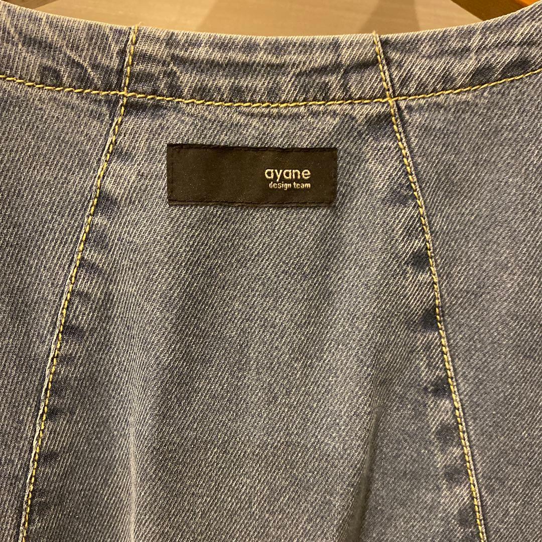 ayane テンセルデニムフリルポンチョ　インディゴ