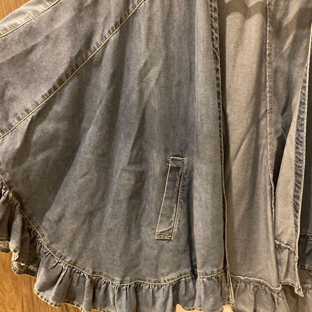 ayane テンセルデニムフリルポンチョ　インディゴ