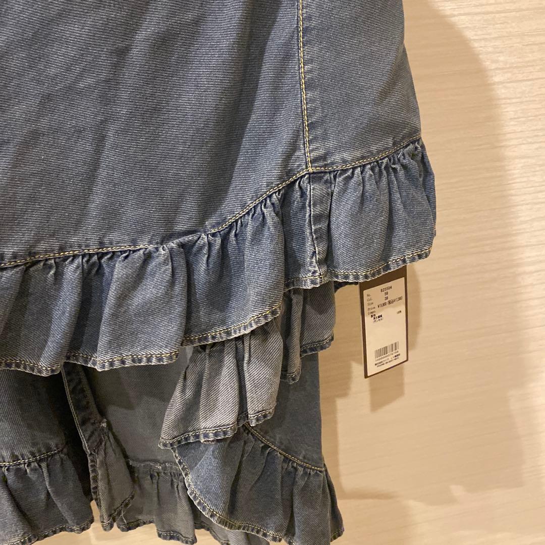 ayane テンセルデニムフリルポンチョ　インディゴ