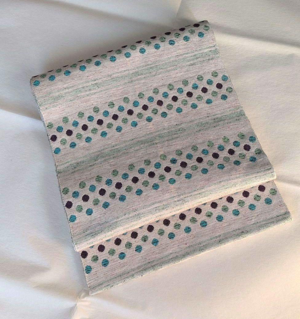 八寸名古屋帯　絹×和紙　「ほほえみ」米沢　スワセンイ