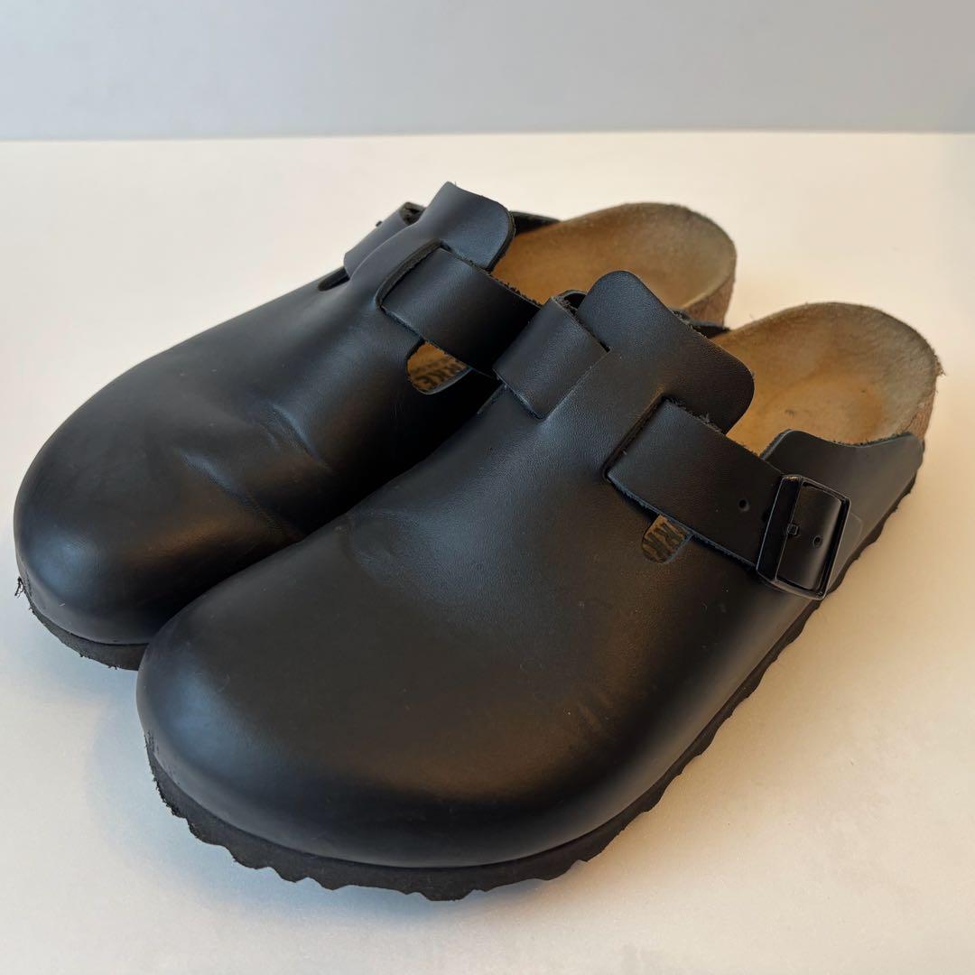 美品 BIRKENSTOCK BOSTON ボストン ナチュラルレザー ブラック
