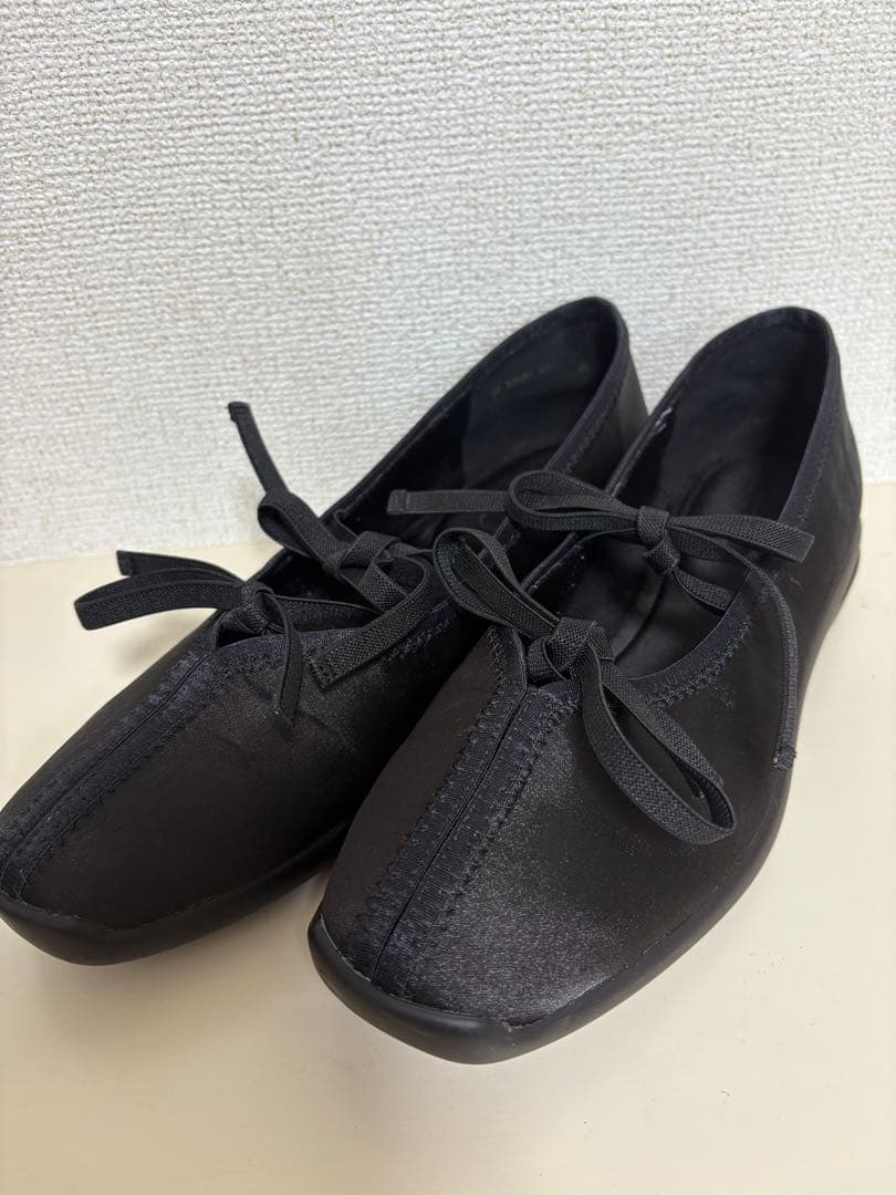 LE TALON＊Lダブルリボンバレリーナ　24.5 ブラック