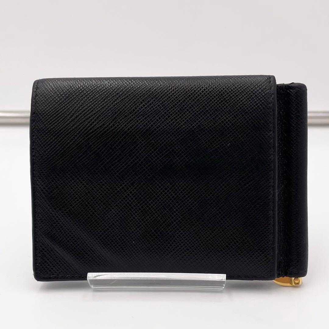 正規品 PRADA プラダ マネークリップ 折り財布 サフィアーノ 付属品完備