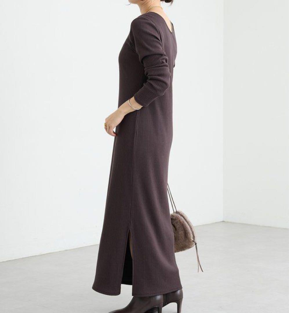 【全骨格細見え】NEW2WAYロングリブワンピース