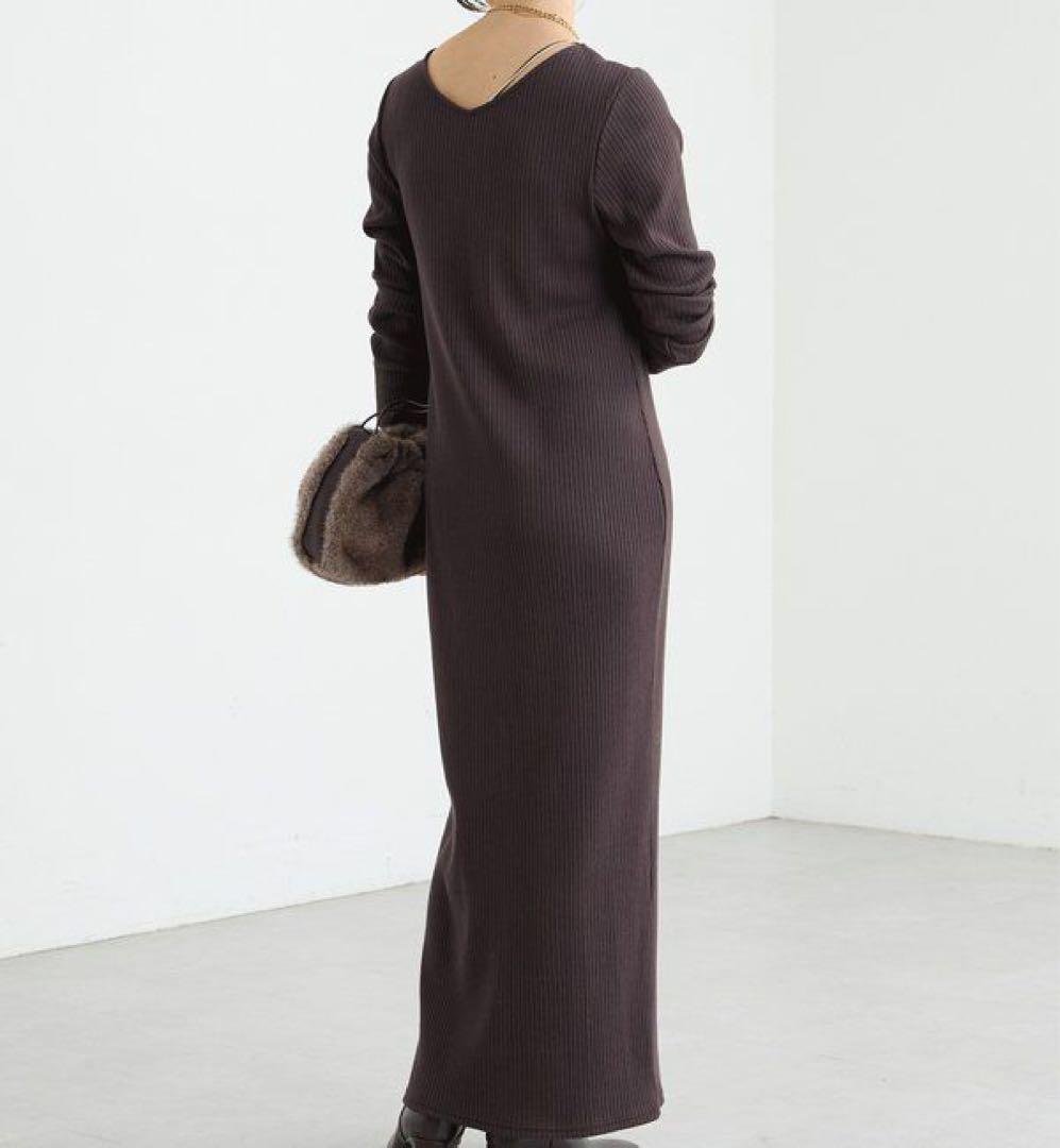 【全骨格細見え】NEW2WAYロングリブワンピース