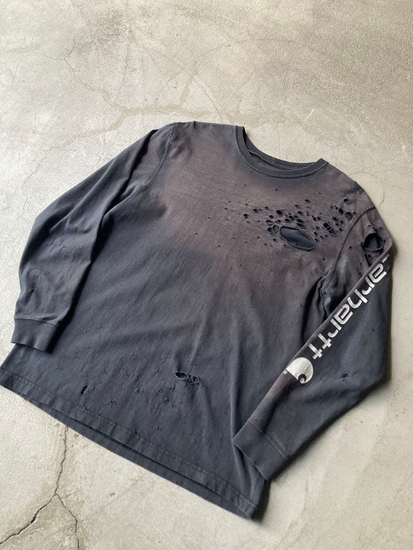 90s Carhartt ロンT フェード ボロ グランジ vintage