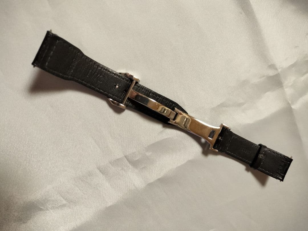 IWC 黒レザーベルト（20-18） クロコ バックル付き