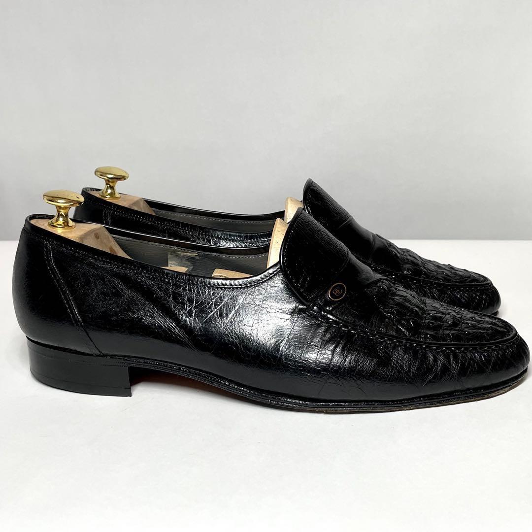 【最高級✨️】BALENCIAGA オーストリッチコンビローファー ブラック 革靴