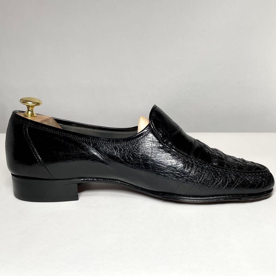 【最高級✨️】BALENCIAGA オーストリッチコンビローファー ブラック 革靴