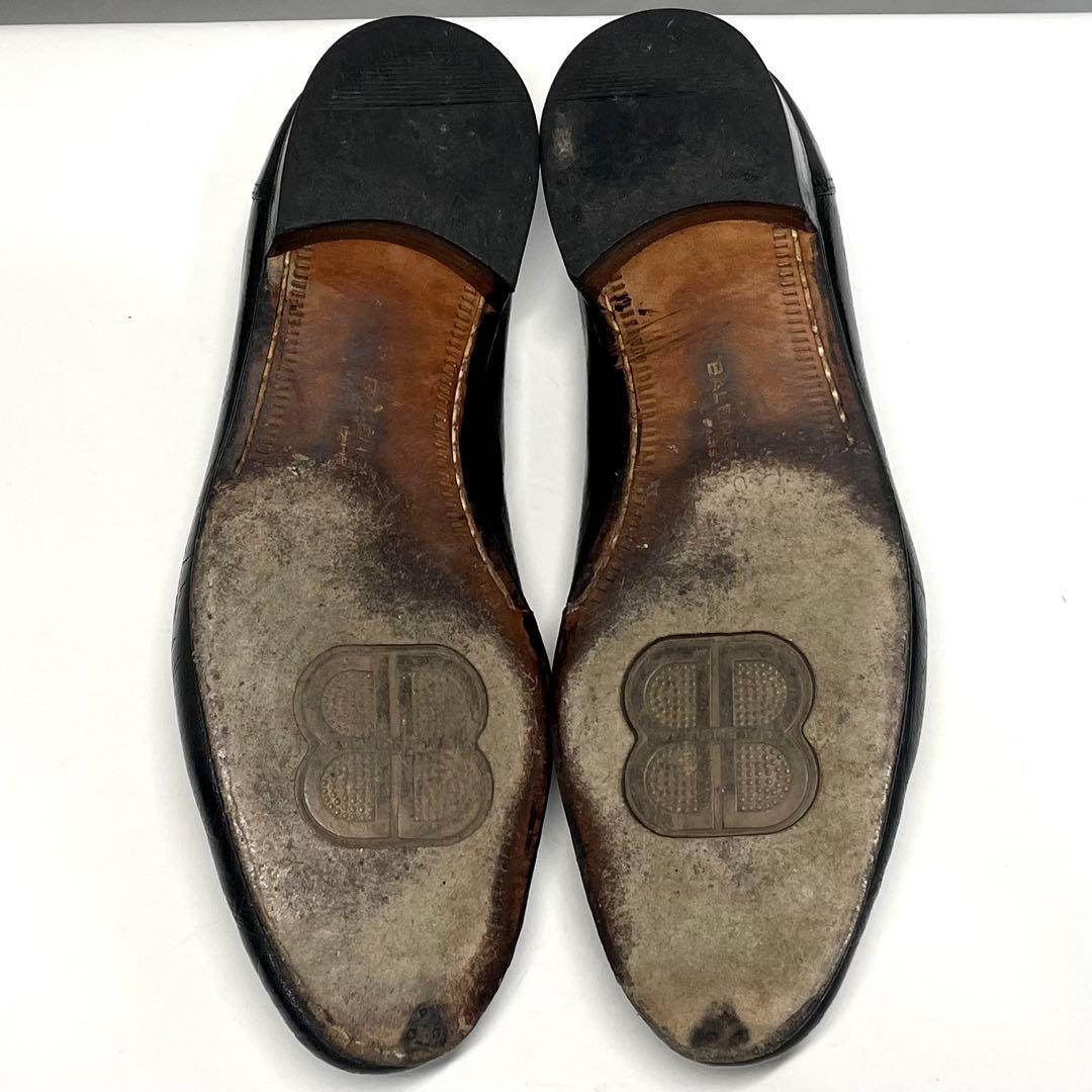 【最高級✨️】BALENCIAGA オーストリッチコンビローファー ブラック 革靴