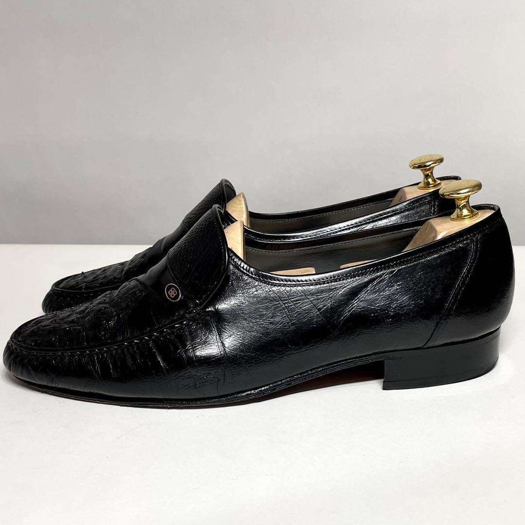 【最高級✨️】BALENCIAGA オーストリッチコンビローファー ブラック 革靴