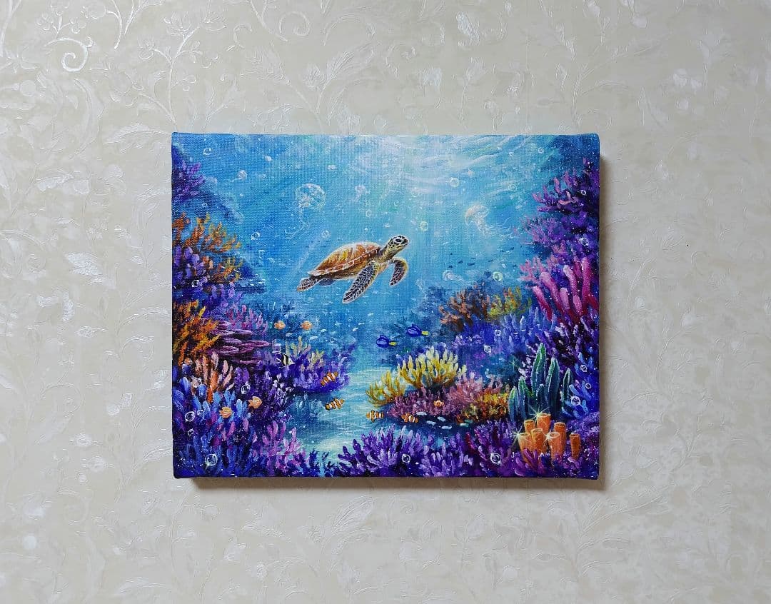 M*i様 【海中世界】アクリル画 F3 風景画 絵画