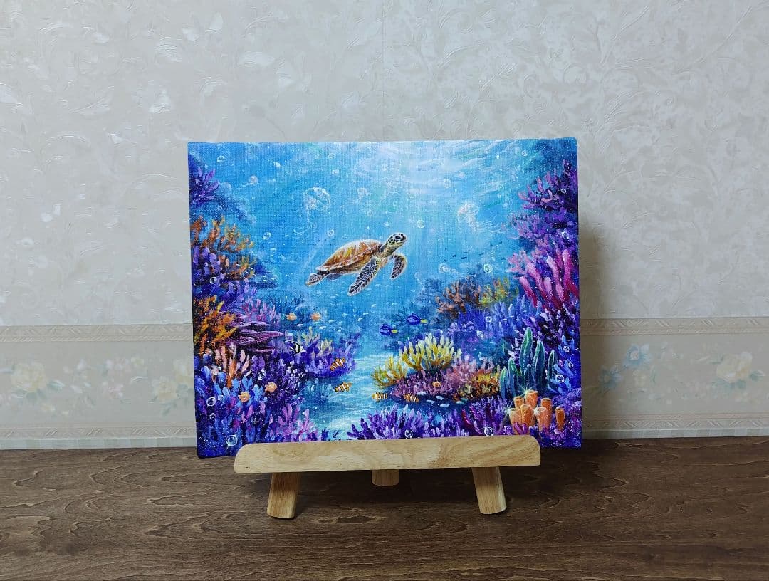 M*i様 【海中世界】アクリル画 F3 風景画 絵画