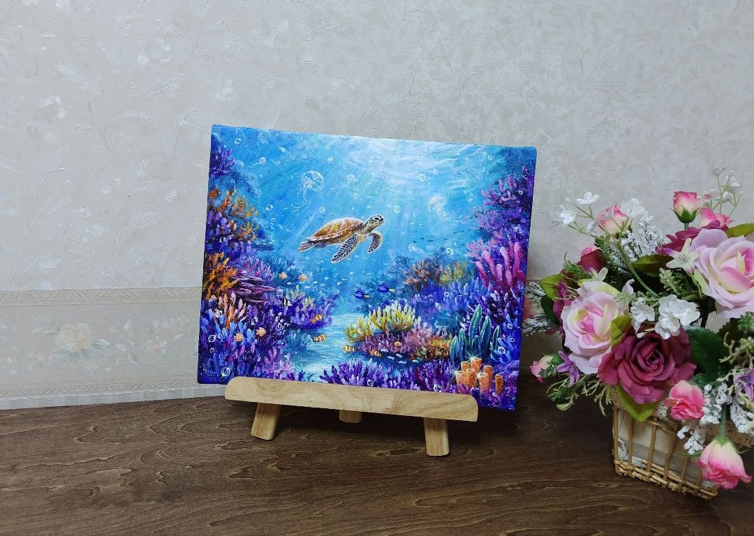 M*i様 【海中世界】アクリル画 F3 風景画 絵画