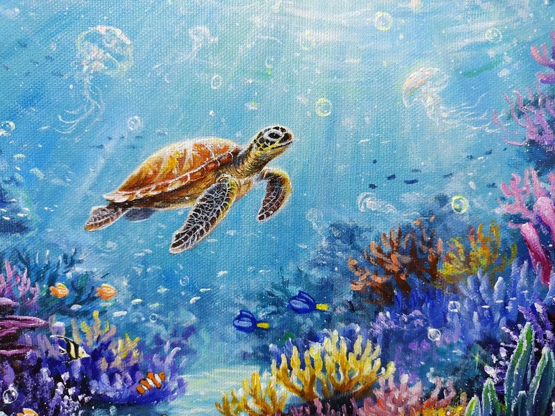 M*i様 【海中世界】アクリル画 F3 風景画 絵画