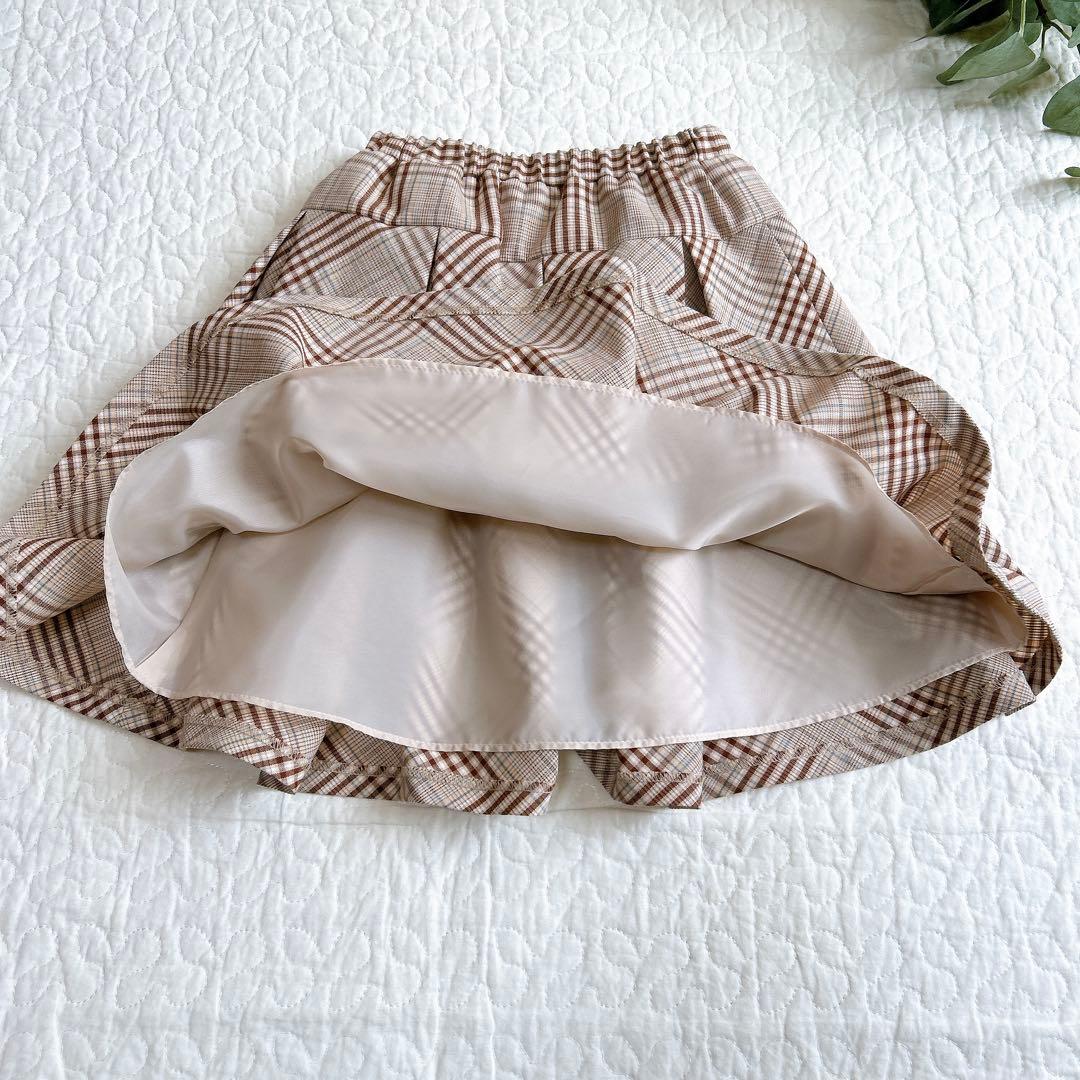 ビームスデザイン 120 フォーマル 入学式 卒園式 ベージュ系 チェック 女子