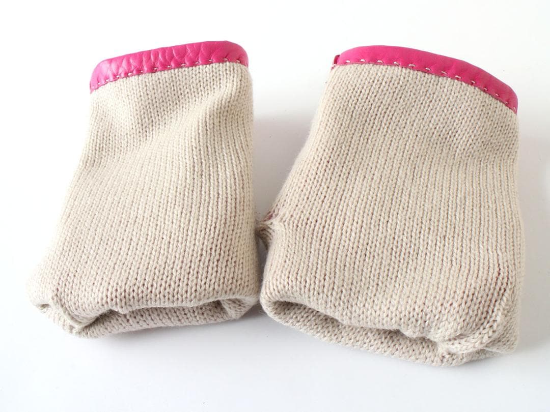 ピンク　ヴィヴィアンウエストウッド　ラム レザー　グローブ　手袋　L　21.5㎝