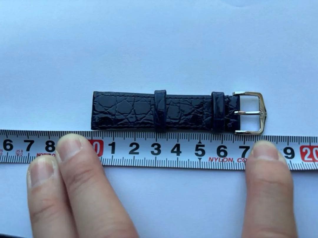 ネイビー クロコレザー 時計ベルト 18mm