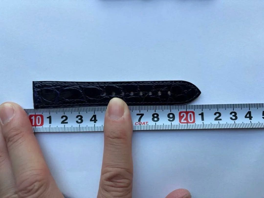 ネイビー クロコレザー 時計ベルト 18mm