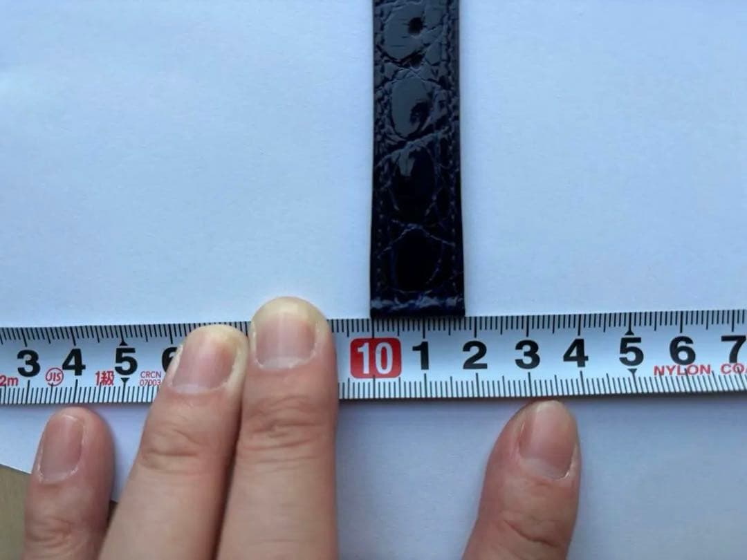 ネイビー クロコレザー 時計ベルト 18mm