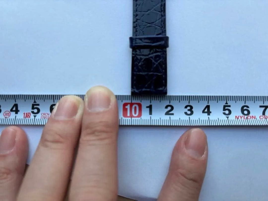 ネイビー クロコレザー 時計ベルト 18mm