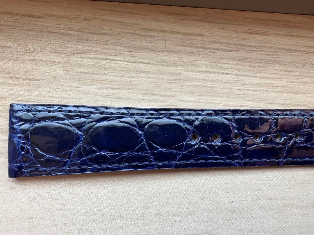 ネイビー クロコレザー 時計ベルト 18mm