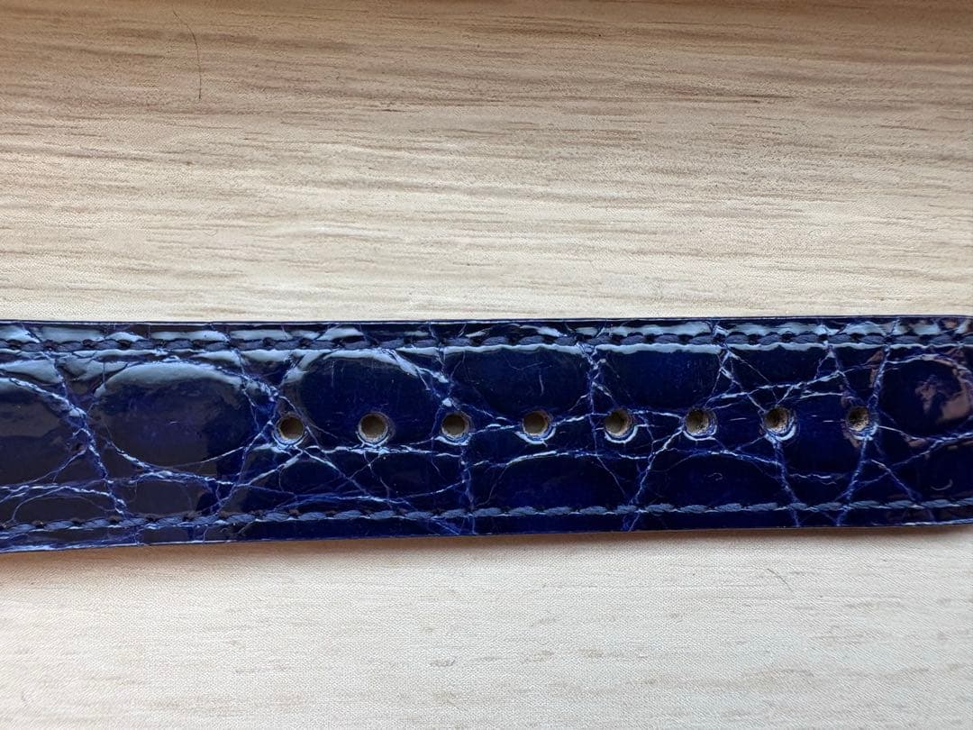 ネイビー クロコレザー 時計ベルト 18mm