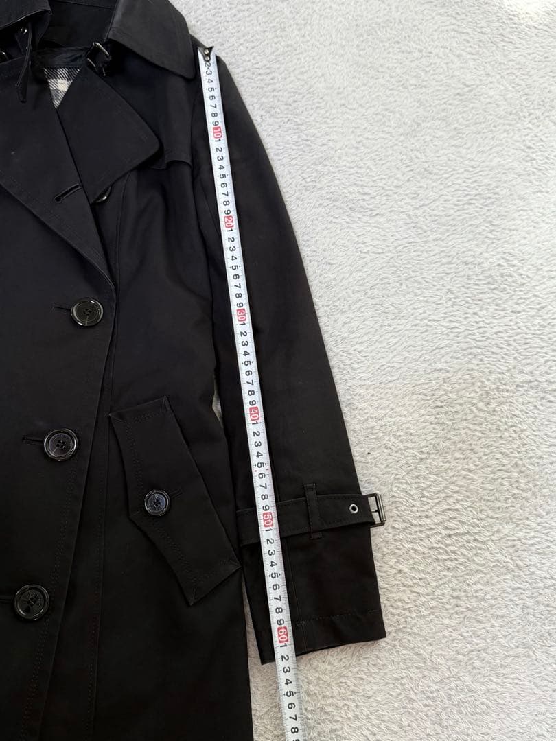 バーバリーのトレンチコート黒裏地付き　 サイズ38（S）