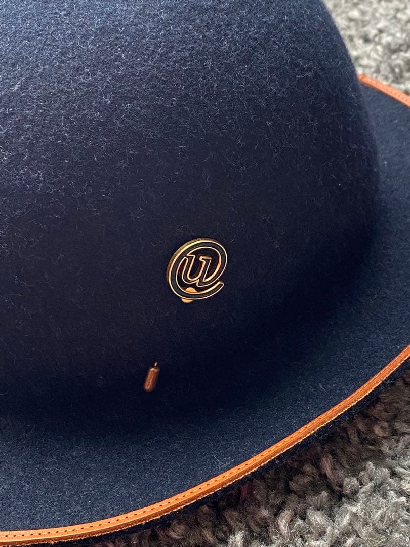 未使用 定価17,600円 usine ウールハット ネイビー 59cm 調整可