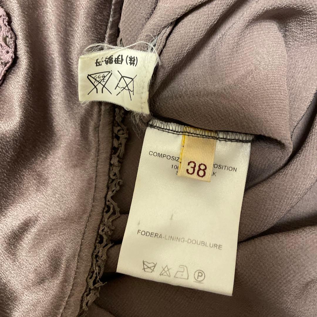 ステラマッカトニーブラウンシルクタンクトップブラウス