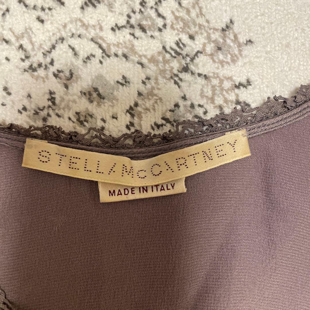 ステラマッカトニーブラウンシルクタンクトップブラウス