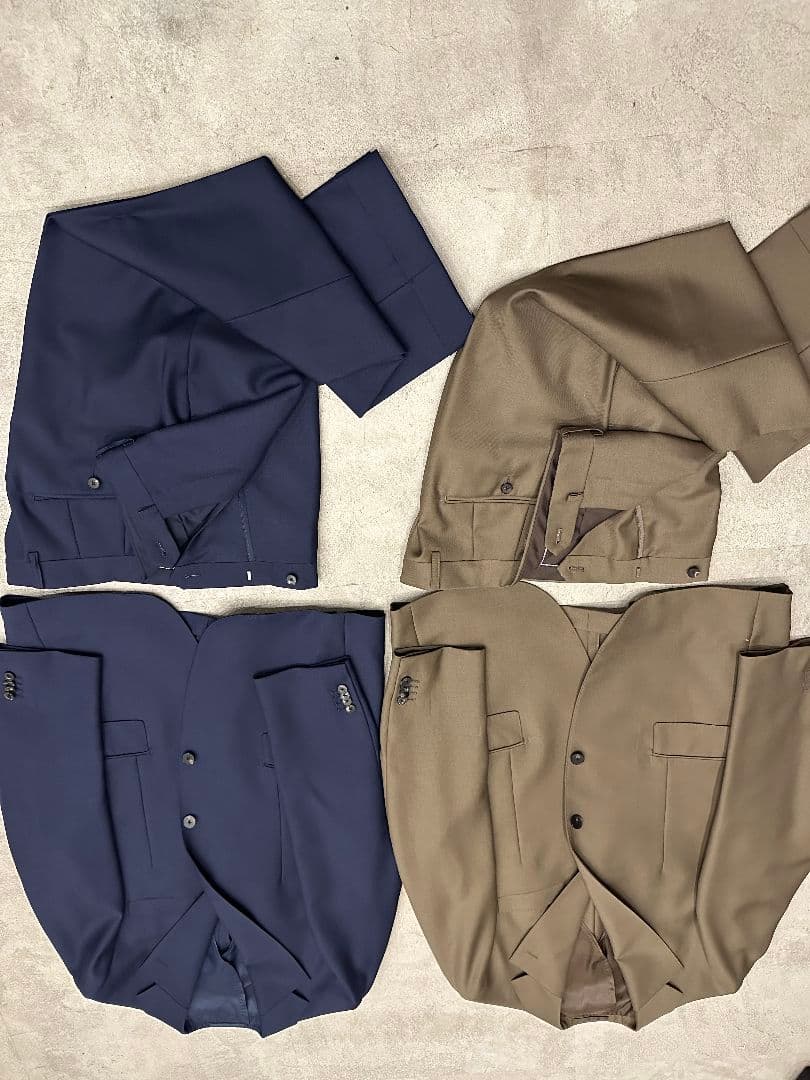 【新品2着+オマケ靴セット】ユニバーサルランゲージ 高級生地のスーツ