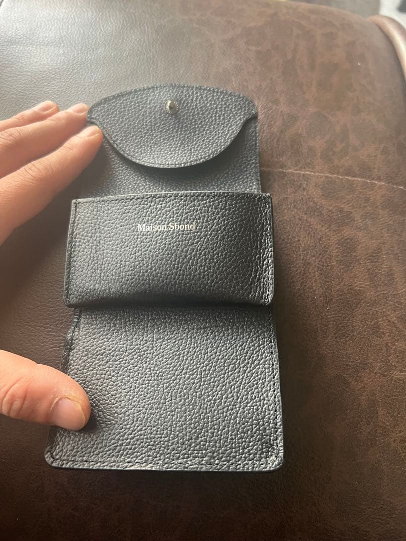 Maison Sbond 黒 レザー 三つ折り財布